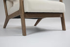KEIKI Mid Century Modern Accent Chair, Ergonomic Design Armchair with Solid Wood Base, Includes Lumbar Cushion for Back Support