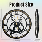16 Inch Wall Clock, Anchor Wall Clock, Silent Non Ticking, Battery Operated Large Decor Clocks for Living Room Decor, Kitchen, Office (Nautical Style)