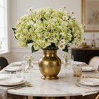 Kimura's Cabin 6pcs Green Silk Hydrangea Artificial Flowers Fake Hydrangeas with Stems Faux Hydrangea Bouquets for Wedding Arrangements Home Party Table Decoration (Lime Green)