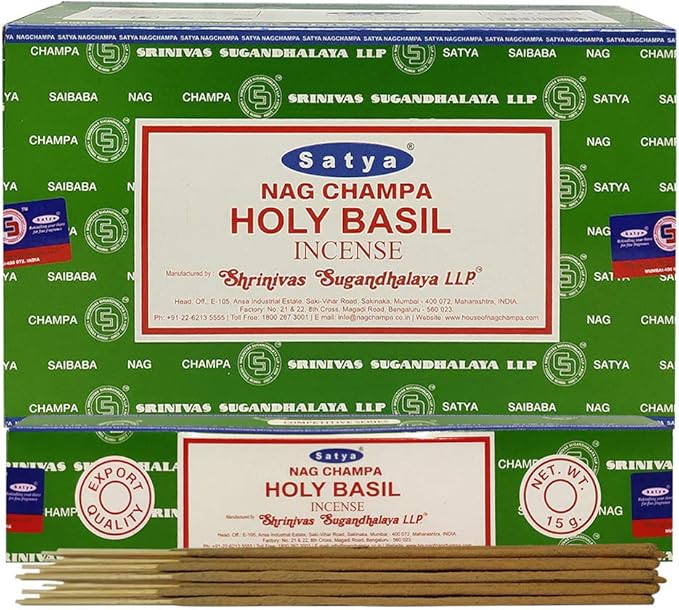 Holy Basil Incense Sticks and Incense Stick Holder Bundle Insence