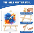 Falling in Art 12 Pack Mini Wooden Display Easels, 10 Inch Tripod Painting Easel Stand, Portable Art Canvas Holder for Photos, Prints and Signs