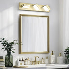 OKELI 5-Light Bathroom Vanity Light Gold Modern LED Vanity Light Over Mirror Dimmable Mirror Front Lamp with 350° Adjustable Lamp Head ETL Listed 32W 6000K Cold White