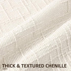 decorUhome Spring Cream White Chenille Throw Pillow Covers 18x18 Set of 2 Textured Slubby Couch Pillow Covers Farmhouse Accent Modern Neutral Decorative Pillow Cases for Bed Sofa Living Room