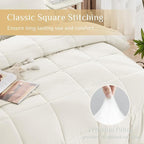 JOLLYVOGUE Full Comforter Set, Ultra-Soft Bed in a Bag Full Size 7 Pieces, Oeko-TEX Certified Bedding Set with Down Alternative Comforter, Sheets, Pillowcases & Shams, Ivory