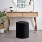 Get Set Style Modern Round Ottoman with Soft Padded Seat, Multifunctional Vanity Stool for Makeup, Upholstered Footrest Stool Ottoman Foot Stool for Living Room, Bedroom