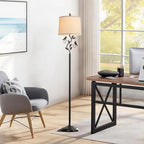 RORIANO 63" Rustic Leaf Floor Lamp for Living Room, Unique Bird Tall Standing Lamp with Rotary Switch, Vintage Floor Lamps for Bedroom Study Room, Bulb Included