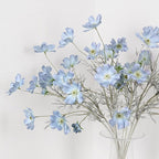 2 Pcs Artificial Fake Flowers Plants Cosmos Silk Flower Arrangements Wedding Bouquets Decorations Plastic Floral Table Centerpieces for Home Kitchen Garden Party Decor Approx 23.6'' High - Light Blue