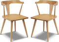 Poly & BARK Mid Century Modern Enzo Dining Chair Solid Oak Wood Set of 2