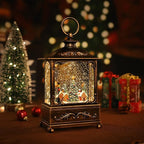 Christmas Lantern, Lit Christmas Snow Globe Lantern-with USB+ Music Christmas Water Lantern Snow Globe Portable Creative Cute Christmas Decorations and Charming Gifts(Forest House