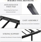 SHA CERLIN Twin Size Bed Frame for Kids,Metal Bed Frame with Butterfly Pattern Design Headboard and Footboard,No Box Spring Needed,Easy Assembly,Black