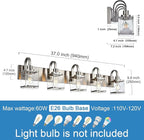 Bathroom Vanity Light 5-Light Wall Sconce Lighting Modern Wall Light with Clear Glass Shade Modern Brushed Nickel Wall Lamp Mounted Lights Over Mirror for Living Room, Bedroom, Hallway