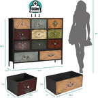 Chest of Drawers for Bedroom with 11 Deep Drawers, Tall Fabric Dresser, Wide TV Stand, Storage Organizer for Closet, Nursery, Kid's Bedroom