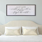 Surfapans If I Lay Here Would You Lie With Me Wall Decor Sign 40”X15” Master Room Bedroom Above Bed Large Farmhouse Inspirational Quotes Minimalist Wood Framed Over Bed Wall Art Decoration (Black)