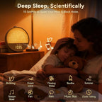 Vivilumens Sunrise Alarm Clock, Gentle Wake-Up Light & Sound Machine, Dual Alarms for Heavy Sleepers Adults, Natural Sounds, RGB Mood Light, Dimmable Bedside Night Lamp Ideal for Bedroom & Gifts