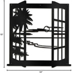 SIGNLEADER Metal Wall Art Decor Tropical Sunset Scenery Modern Abstract Wall Sculpture Hangings Home Decoration for Living Room, Bedroom, Bathroom, Kitchen, Outdoor - 18" Black
