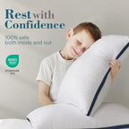 viewstar Bed Pillows Queen Size Set of 2, Hotel Quality, Down Alternative Pillow for Side, Back, or Stomach Sleepers, Navy