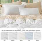 Bedsure 100% Rayon Derived from Bamboo Duvet Cover Queen Size - Lightweight Silky Cooling Comforter Cover Set for Hot Sleepers, Breathable & Moisture-Wicking Bedding Set, Pure White