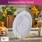Plate Stands for Display-2 Pack 4 Inch Gold Metal- Book Holder & Book Stand for Table, Racks-Trendy & Sturdy Display Stand for Decorative Art Plate, Tablets-Picture Stand for Party Decor