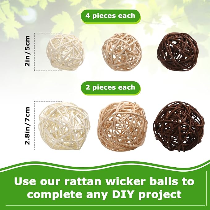 Yunsailing 36 Pcs Moss Decorative Balls for Centerpiece Bowls and Rattan Wicker Balls Handmade Moss Balls Orbs Moss Vase Filler for Garden Wedding Home Decoration