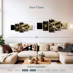 Elephant Stock Bible And Cross Wall Art Multi Piece Canvas - 5 Panel Christian Pictures Decor - Digital Design Canvas Print - Christian Wall Decor - 42" X 19"