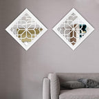 Wocred Set of 2 Mirrors Square Wall Mirror,Gorgeous Rustic Farmhouse Accent Mirror,White Color Entry Mirror for Bathroom Renovation,Bedrooms,Living Rooms and More(12”x12”)