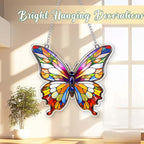 Butterfly Gifts for Women, Rainbow Acrylic Butterfly Hanging Ornament, Whimsical Decor Ornaments for Home Window & Car Decor, Christmas Ornament Decorations