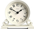 JONES CLOCKS® Saloon Mantel Clock | Traditional Double Scroll Design | Pale Cream | Contemporary Classic Style for Desk, Table, Shelf or Bedside