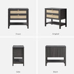 SICOTAS Nightstands Set of 2 for Bedroom, Bedside Tables with Drawer & Open Shelf, Modern Boho Nightstand Set for Master Bedroom