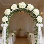 Kimura's Cabin 6Pcs Fake White Hydrangea Flowers Artificial Silk Hydrangeas with Stems Faux Hydrangea Bouquets for Home Wedding Party Table Core Decoration (White, Pack of 6)