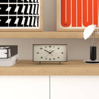 NEWGATE® Wideboy Alarm Clock | Rectangular Retro Design | Mocha Brown | Mid Century dial | Ideal for Bedside, Desk, Mantel or Shelf | Retro Bedroom & Office Accessory