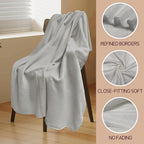 24 Pcs Fleece Blankets Bulk 60 x 50 in, Soft Lightweight Throw Blankets in Bulk Large Cozy Wool Blankets for Wedding Use, All Season, Gifts & Home, Homeless Men Women (Gray)