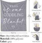 Pubrave Gifts for Her/Him/Girlfriend/Boyfriend/Wife/Husband, Anniversary Christmas Wedding Engagement Gifts for Couples/Women/Men, Romantic Couple Cuddling Blanket Grey 60x50in
