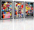 Novatique Graffiti Canvas Wall Art Street Canvas Wall Decor Colorful Pictures Prints Boy and Girl Paintings for Living Room Bedroom,24" x 36" x 3pcs