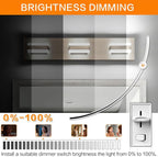 SOLFART Vanity Lighting Over Mirror, 3 Lights Brushed Nickel Bathroom Light, Modern LED Light Fixtures, 5 Color Temperature Adjustable Modern Light for Bathroom