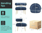 Mid Century Sherpa Boucle Accent Chair, Round Upholstered Barrel Arm Chair for Small Spaces, Fluffy Side Corner Sofa Chair for Living Room, Bedroom, Vanity, Office, Reading Nook(Navy Blue)