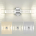 kudos Brushed Nickel Bathroom Sconces Wall Lighting, LED Bathroom Vanity Light Fixtures with Crystal Bubble and Clear Glass, 3000K/4500K/6000K Adjustable, KDVL05-BN-2