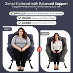Lazy Chair with Ottoman, Modern Accent Chair with Lumbar Pillow, Navy Blue Sofa, Lounge Chairs with Folding Footrest, Oversized Supportive Chairs for Bedroom, Reading