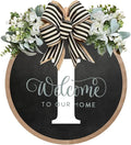 Circular Surname Front Door Welcome Sign - 26 Letter House Wreath, Front Porch Decorations, Year-Round Home Decor (I)
