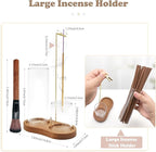 2 in 1 Glass Incense Holder and Burner with Ash Catcher and Stick Storage,Anti-Ash Flying, Mess-Free for Meditation Yoga Spa Gift Home Decor