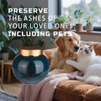 Ceramic Small Urn for Human Ashes Keepsake Mini Decorative Urn with Metal Threaded Lid Secure Seal for Adult or Pet Ashes - Green