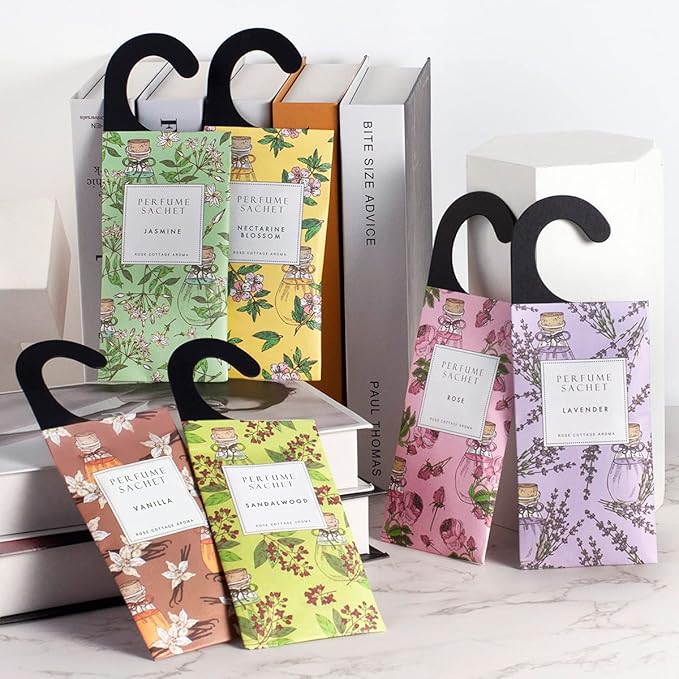 ROSE COTTAGE Large 12 Packs Baby Powder Hanging Closet Air Freshener Scented Sachets Long Lasting Smell Goods