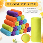 24 Packs Fleece Throw Blanket Soft Warm Lightweight Fleece Blanket Cozy Throw Bulk for Bed Couch Sofa Home Office Wedding Gifts Suitable for Seasons, 50 x 60 Inches(Bright Color)