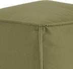 Howard Elliott Square Pouf Ottoman Foot Rest With Cover, Round Stuffed Filled Foot Stool, Fluffy Compact & Comfortable Soft Seating for Living Room & Bedroom, 20 x 20 x 18 Inch, Bella Moss