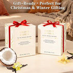 2 Pack Wood Wick Coconut & Vanilla Candle Gift Set – Long Lasting Soy Wax Candles with Gift Boxes, Holiday Aromatherapy Candles for Home Decor & Holiday Gifts