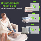 Vacuum Bags for Travel with USB Electric Pump, 6 Pack Carry-on Size Compression Packing for Luggage and Suitcase, Space Saver Bags for Clothes and Clothing Travel