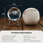 HDCRYSTALGIFTS 60mm 3D Spider Crystal Ball Halloween Decor with Stand 3D Laser Engraved Tarantula Animal Figurine Prop Decorative Glass Full Sphere Table Paperweight