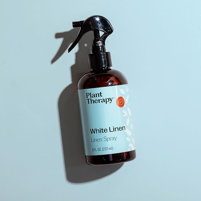Plant Therapy White Linen Spray, Clean & Refreshing Aroma, Great for Sheets, Curtains, and Upholstery, One-of-a-kind Natural Fragrance 8 oz