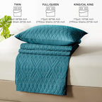 akkialla Twin Quilt Set, Teal Lightweight Microfiber Bedspread Coverlet, Boho Geometric Pattern, Soft All-Season Bedding, 2-Piece (1 Quilt, 1 Pillow Sham) | Breathable fabric, Modern style