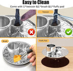 Palo Santo Holder - 4 in 1 Incense & Candle Holder - Ceramic Incense Holder Ash Catcher Tray for Meditation Room - Easy to Clean (Silver)