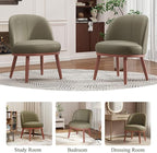 Accent Chair Mid-Century Modern Chair PU Leather Upholstered Armless Chair Set of 1, Suitable for Living Room, Bedroom, Balcony,Olive Green
